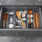 16 Pack Plastic Drawer Organizers Set, 5-Size Kitchen and Office Desk Drawer Organizer Trays, Acrylic Non Slip Storage Bin Divider for Makeup,Jewelry,Gadgets Utensils,Bedroom,Bathroom Vanity,Clear