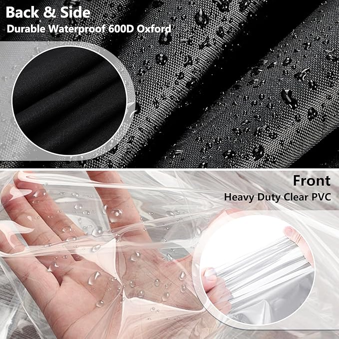 Wire Rack Covers,Heavy Duty 600D Dustproof Waterproof Storage Rack Covers for Metal Shelves,Storage Shelf Cover with Zipper for Wire Shlef,30''W x 14''D x 63''H,Black with Clear Front