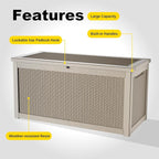 320 Gallon Waterproof Outdoor Storage Box, UV Resistant Resin Deck Box with Hydraulic Rod for Reinforced Stability, Perfect for Patio, Garden, and Pool（Grey，320 Gallon）