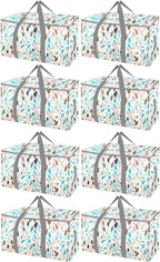BALEINE 8-Pack Oversized Moving Bags with Reinforced Handles, Heavy-Duty Storage Tote for Clothes, Moving Supplies (Mosaic, 8-Pack)