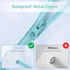 OTraki 12x16 Inch Mesh Laundry Bag 2 Pack Small Lingerie Sock Bag Washing Machine Soft Fine Mesh Zipper Laundry Bra Underwear Wash Bag for Home Travel Don't Drying, Melting 140-176℉ White