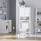 UTEX Over The Toilet Storage Cabinet, Bathroom Above Toilet Cabinet Organizer with Adjustable Shelves, White
