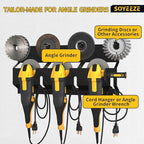 SOYEEZE Angle Grinder Holder, Angle Grinder Tool Stand for Milwaukee/Dewalt 2 Pack, 6 Bay Tool Storage Rack, Wall Mount Bracket for Cutters Polishers, Garage and Workspace