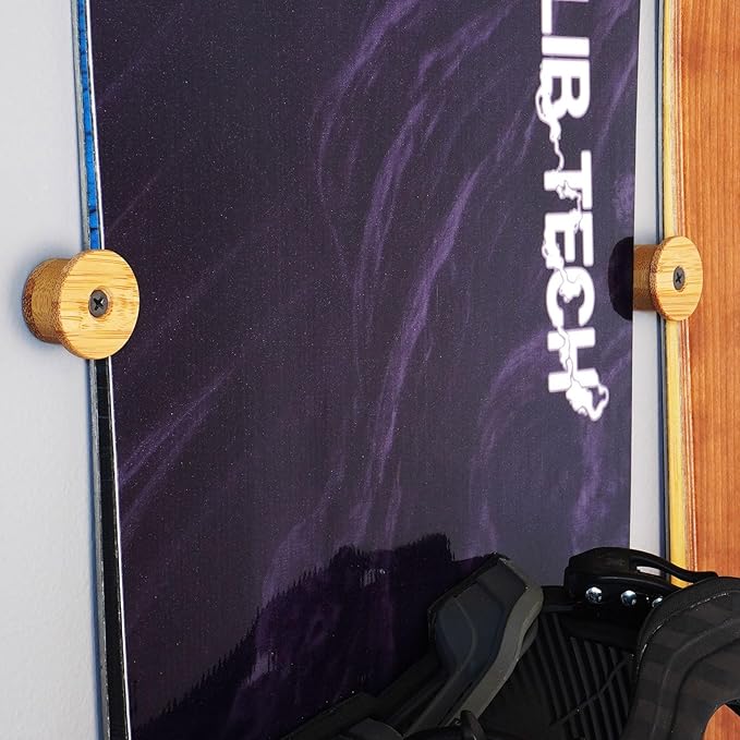 Grassracks Nubbins - Bamboo Flush Ski Wall Mount & Snowboard Wall Mount - Ski Rack & Snowboard Rack