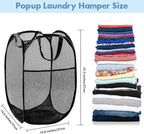 Laundry Basket, Laundry Hamper - Mesh Popup Laundry Hamper. Easy to Open,Collapsible Mesh Laundry Baskets, Portable Foldable Clothes Hampers for Dorm, Home, Bedroom, Bathroom70L