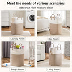 Laundry Basket,Woven Cotton Rope Laundry Hamper,Versatile Storage for Dirty Clothes,Baby Toys,and Blankets in Bathroom, Nursery,and Living Room (Brown, 100L)