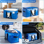 TAILI Extra Large Moving Bags, 6 Pack Blue Heavy Duty Totes For Storage with Visible Window, Wrap Around Handles, Storage Bags for Space Saving, Alternative to Moving Boxes