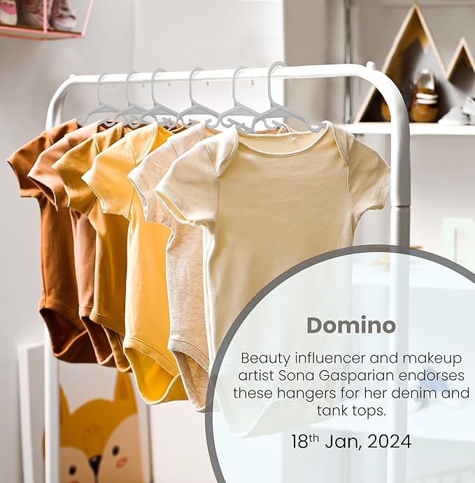 Utopia Home 20 Pack Kids Hangers - 11.5 Inch Plastic Baby Hangers for Closet - Childrens Hanger for Clothes & Infant Hanger for Closet - for Everyday Standard Use (Gray)