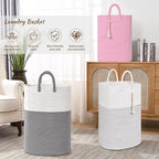 Woven Laundry Basket for Clothes, 100L Large Rectangle Laundry Hampers with Beads Tassel, Nursery Storage Basket for Toys, Tall Dirty Clothes Hamper for Bedroom Aesthetic, Laundry Room Organization