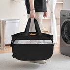 Collapsible Laundry Baskets, Foldable Tear Proof Pop Up Hamper with Reinforced Carry Handles, Durable Laundry Hamper for Home, Laundry, Bathroom, Dorm or Travel (Black, 2 Pack)