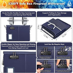 TOMKID 5200°F Fireproof Document Box, Fire Important Document Organizer with Lock, Upgraded Heat Insulated Filing Storage Cabinet Office Organization (5200°F Fireproof Box, Blue)