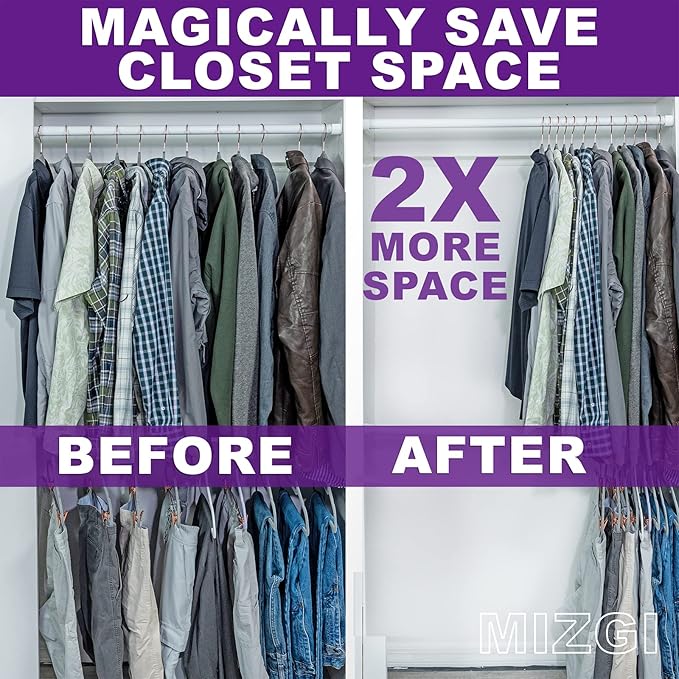 MIZGI Premium Velvet Hangers (50 Pack) - Heavy Duty, Non Slip Felt - Ivory, Chrome Hooks, Space Saving Suit Hangers