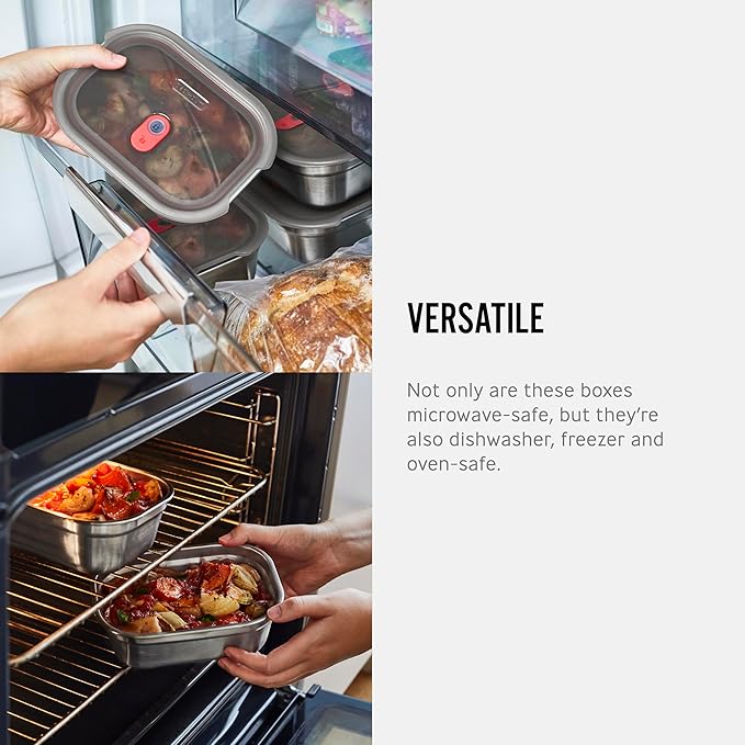 BLACK + BLUM Microwavable Stainless Steel Lunch Box | Multi-Function, Vacuum Sealed Container for Healthy Food | Portable and Stackable Food Storage for Office and Outdoor | 30 oz / 900ml