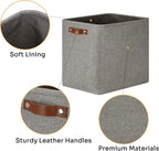 DULLEMELO Grey Storage Baskets 2 Pack Extra Large Fabric Shelf Baskets for Organizing, Closet, Clothes, Toys, Bedroom