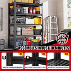 Set of 3 Garage Shelving-3000 lbs 5 Tier Storage Shelves,Adjustable Heavy Duty Metal Shelving Unit and Storage Large Wire Rack,Utility Steel Shelf for Warehouse Industrial Pantry Basement 71"x46"x18"