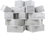 16 Pack Drawer Organizer Clothes, Foldable Fabric Dresser Organizer Closet Organizers and Storage Box for Underwear,Folded Clothes,Baby Clothing,Socks,Bra,Towels,Ties(White)