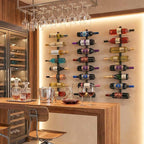 Wine Rack Wall Mounted: 8 Bottles Wine Bottle Holder Hanging Bar Liquor Storage Organizer of Cabinet Kitchen - Designed for SpaceSaver (8 Bottles)