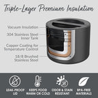 Bentgo Stainless Insulated Food Container - 2.4 Cups (19 oz), Triple-Layer Insulation, Vacuum Seal, Leak-Proof, Built-In Handle, Wide Opening, Premium Stainless Steel, for Cool/Warm Foods (Black)