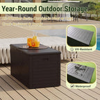 260 Gallon Outdoor Storage Box, Waterproof Resin Double-Wall Deck Box Organizer with Removable Dividers for Patio Cushion Storage, Lockable Outside Container for Garden Tools