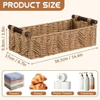 Bathroom Baskets for Organizing with Handle Decorative Basket for Bathroom Countertop Storage Toilet Paper Storage Basket for Toilet Tank Top Small Baskets Set,Cream