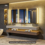 72x32 Lighted Medicine Cabinet Mirror with Magnifying & Night Lamp, 155° Soft-Close Hinge, Surface or Recessed Medicine Cabinet with Lights & Outlet, GFCI,Time Display& Inner Light,Hardwired