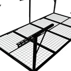Overhead Garage Storage Rack, Heavy Duty Metal Ceiling Storage System, Adjustable 22"-40" Dropdown, 400/600 LBS Capacity, Maximize Vertical Storage for Garage/Workshop, (Black, 3x8FT)