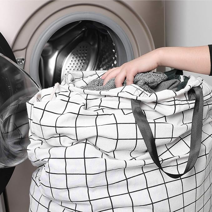 SWISSELITE Heavy Duty Laundry Drawstring Bag with Strap, 28 x 40 Inches Travel Dirty Clothes Bag for Laundromat and Household, 6 Color