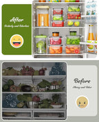 50 Piece Food Storage Containers with Lids(25 Containers & 25 Lids), BPA-Free Plastic Food Containers for Kitchen Storage and Organization, Leak Proof Meal Prep Container, Includes Labels & Pen