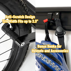 CyclingDeal Bike Wall Mount Rack - Adjustable Indoor Outdoor Storage Vertical Cycling Hook Hanger Organiser - Safe & Secure for Storing MTB Road Bicycles in Garage or Home - Upgraded 3 Bikes