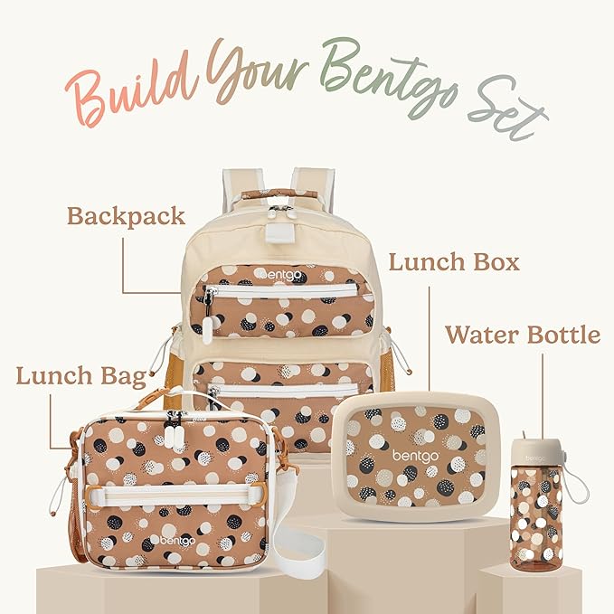 Bentgo Kids 5-Compartment Leak-Proof Bento-Style Lunch Box (Whimsy & Wonder Collection) - Ideal for Ages 3-7, Drop-Proof & Durable, Dishwasher Safe, & PFAS & BPA-Free Materials (Spots & Dots)