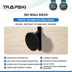 TRAPSKI Wall Ski Racks for Garage or Shed | HDPE Marine Grade Plastic | Indoor/Outdoor Use