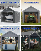 10x20ft Heavy Duty Carport, Waterproof UV Resistant Portable Garage Shelter with Rustproof Steel Frame, Car Canopy for Outdoor carport, Home Party and Workshops