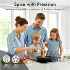Glass Spice Jars with Label and Black Lids (24 x 4oz) Spice Containers with 240 Labels, Shaker Inserts, Steel Funnel, Empty Square Empty Square Seasoning Organizer