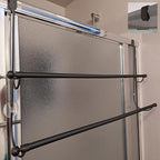 Insieme (29 x16x4.7 Inch) Towel Rack for Over Glass Shower Wall or Glass Shower Enclosure (Frameless or Frames up to 1.6" Thick). 2 Tier - Black- No Rust