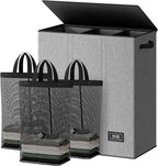 SOLEDI 160L Laundry Hamper 3 Section, Extra Large Laundry Hamper with Lid, Dirty Clothes Hamper with Sturdy Handle, Large Laundry Basket Organizer for Laundry Room, Bedroom, Hampers for Laundry