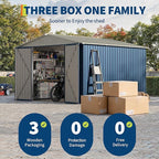 10 X 10 FT Outdoor Storage Shed,Metal Garden Sheds&Outdoor Storage, Lockable Gable Roof Garden Tool Shed, All-Weather Resistant Storage Unit for Bikes, Ladders, Patio Supplies & Garden Essentials