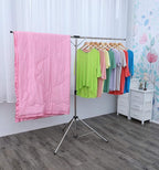 Foldable Portable Space Saving Clothes Drying Rack, Heavy Duty Stainless Steel Laundry Drying Racks, Adjustable High Capacity Garment Rack, with Windproof Hooks.