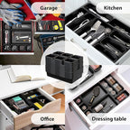 Simple Houseware Interlocking Desk Drawer Bins Organizer, 10 Packs, Black