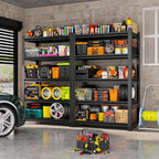 39.4''W Storage Shelves, 4-Tier Garage Metal Shelving Unit, Adjustable, Double-Layer Column with Reinforced Ribs, Heavy-Duty, Capable of Bearing 2800 lbs Suitable for Garage, Warehouse