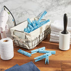 Juvale Wooden Clothes Pins - Strong Spring Grip for Laundry Clips - Colorful Clothespins for Crafts - Photo Display Clips - Pack of 100, Light Blue, 3.9"