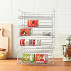 Atlantic Gravity-Fed Compact Double Canrack – Kitchen Organizer, Durable Steel Construction, Stackable or Side-by-Side, PN in Silver (Pack of 2)