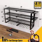 420LB Capacity Power Tool Organizer with Charging Station & 6 Outlets | Quick Assembly 4-Layer Heavy Duty Rack for Drills & Batteries | Ultimate Garage Storage & Christmas Gift for Men