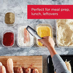 Rubbermaid Brilliance BPA-Free Food Storage Containers Multi Pack, 1.3 Cup Plastic Containers with Lids, 5 Pack, Leak Proof, Microwave & Dishwasher Safe