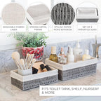 Beautiful Toilet Paper Storage Basket Set of 2 – Decorative Wicker Bathroom Organizer for Toilet Tank Trays - Quality Holder Bin for Shelves Fits Perfectly with Any Bathroom Decor