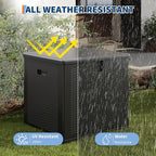 Garvee 80 gal Outdoor Storage Box, Large Waterproof Resin Deck Box Indoor Outdoor Use, Lockable UV Resistant Storage Bin for Patio, Garden, Cushions, Tools, Equipment, Black