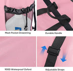 BALEINE 2PK 150L Laundry Bag Backpack, 900D Oxford Fabric Large Travel Laundry Bags with Shoulder Straps and 2 Mesh Pockets for College Dorm, Apartment, Laundromat (Pink, 150L)