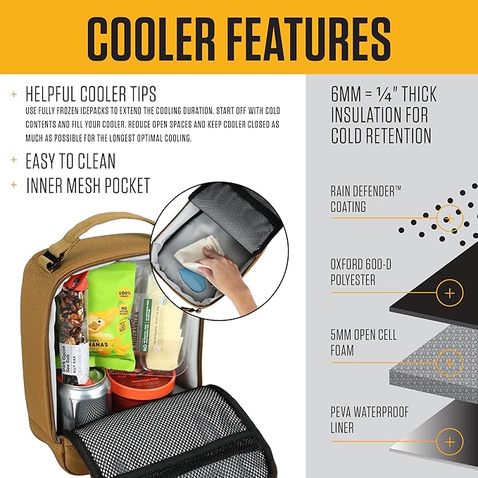 CarharttInsulated Lunch Cooler For Men and Women, Fully Insulated Lunch Pale for Everyday Use, Blind Duck Camo