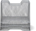 Mind Reader Metal Mesh Desktop File Organizer, 3-Tier Paper Tray with 5 Compartments, Office Mail Sorter, Silver