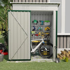 5×3FT Storage Shed，67CU.FT Tool Shed with Sloping Roof and Lockable Door, Compact Metal Tool Garden Shed for Garden, Backyard, Patio