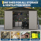 10 x 10 FT Outdoor Storage Shed,Metal Garden Sheds&Outdoor Storage Clearance, Large Tool Shed Outdoor with Single Lockable Door,Ideal Storage House for Backyard Garden Patio Lawn